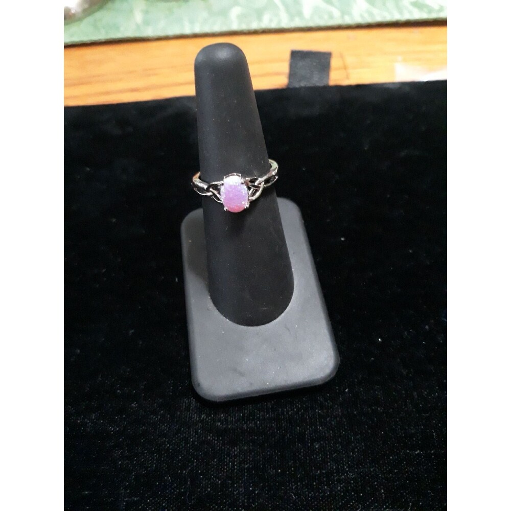 Sterling Silver lab opal ring sz 6 Ring